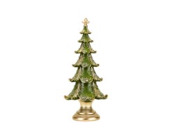 Albero decorativo verde con dettagli dorati