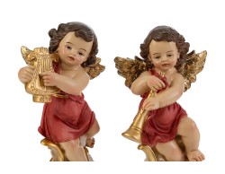 Statuina Angelo Suonatore in Resina 8x5,5x16 cm 4 varianti– Decorazione Natalizia Le Stelle su Bomboniere Dolci Emozioni