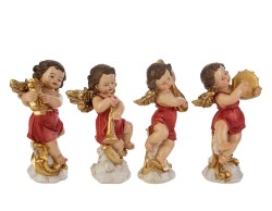 Statuina Angelo Suonatore in Resina 8x5,5x16 cm 4 varianti– Decorazione Natalizia Le Stelle su Bomboniere Dolci Emozioni