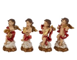 Statuina Angelo Suonatore in Resina 8,5x6x15 cm 4 varianti assortite – Decorazione Natalizia Le Stelle su Bomboniere Dolci Emozioni