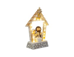 Capanna Sacra Famiglia con LED in Resina 13,5x4,5x18 cm – Decorazione Natalizia Le Stelle su Bomboniere Dolci Emozioni