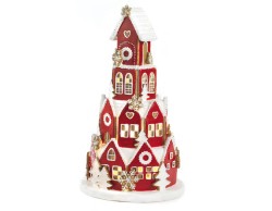 Villaggio di Pan di Zenzero in Resina con Luce  40,6 cm