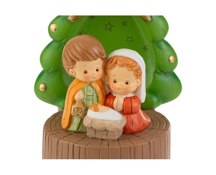Albero Sacra Famiglia Bimbi in Resina 5,5x5,5x9 cm – Decorazione Natalizia Le Stelle su Bomboniere Dolci Emozioni