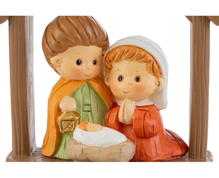 Capanna Sacra Famiglia Bimbi in Resina 9x5x9 cm – Decorazione Natalizia Le Stelle su Bomboniere Dolci Emozioni