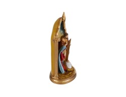 Sacra Famiglia in Resina con Arcata Dorata 26,5x20x46 cm– Decorazione Natalizia Le Stelle su Bomboniere Dolci Emozioni