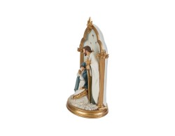 Sacra Famiglia in Resina con Arcata Dorata 17,5x13x30 cm – Decorazione Natalizia Le Stelle su Bomboniere Dolci Emozioni