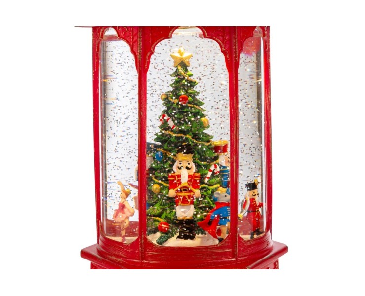 Lanterna Natalizia con Luci e Neve In Movimento 12,5x11x32,5 cm – Decorazione Natalizia Le Stelle su Bomboniere Dolci Emozioni