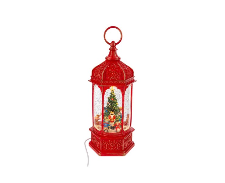 Lanterna Natalizia con Luci e Neve In Movimento 12,5x11x32,5 cm – Decorazione Natalizia Le Stelle su Bomboniere Dolci Emozioni