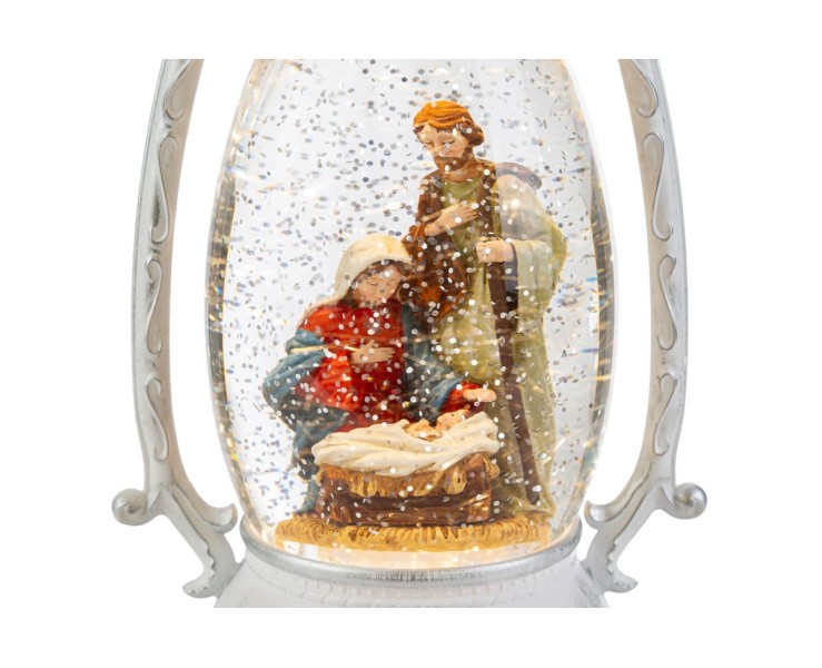 Lanterna Natalizia Bianca con Sacra Famiglia 12,5x29 cm – Decorazione Natalizia Le Stelle su Bomboniere Dolci Emozioni