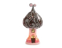 Casetta a Fungo Decorata con Dolci  24,4 cm con Luce