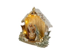 Capanna della Sacra Famiglia in Resina 18x6,5x16 cm – Decorazione Natalizia Le Stelle su Bomboniere Dolci Emozioni