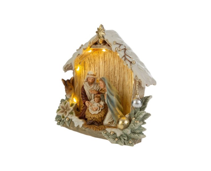 Capanna della Sacra Famiglia in Resina 18x6,5x16 cm – Decorazione Natalizia Le Stelle su Bomboniere Dolci Emozioni