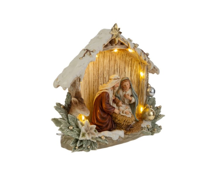 Capanna della Sacra Famiglia in Resina 18x6,5x16 cm – Decorazione Natalizia Le Stelle su Bomboniere Dolci Emozioni