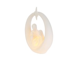 Sacra Famiglia in Porcellana Bianca con Luce LED 16x6x19 cm – Decorazione Natalizia Le Stelle su Bomboniere Dolci Emozioni