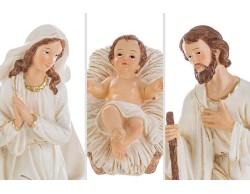 Set Presepe 8 Pezzi Natività in Resina Avorio e Oro h 30 cm – Decorazione Natalizia Le Stelle su Bomboniere Dolci Emozioni