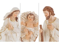 Set Presepe 8 Pezzi Natività in Resina Avorio e Oro h 21 cm – Decorazione Natalizia Le Stelle su Bomboniere Dolci Emozioni