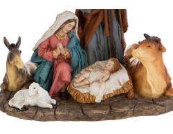 Scultura Natività Monoblocco in Resina con Animali 26x15,5x25,5 cm – Decorazione Natalizia Le Stelle su Bomboniere Dolci Emozioni