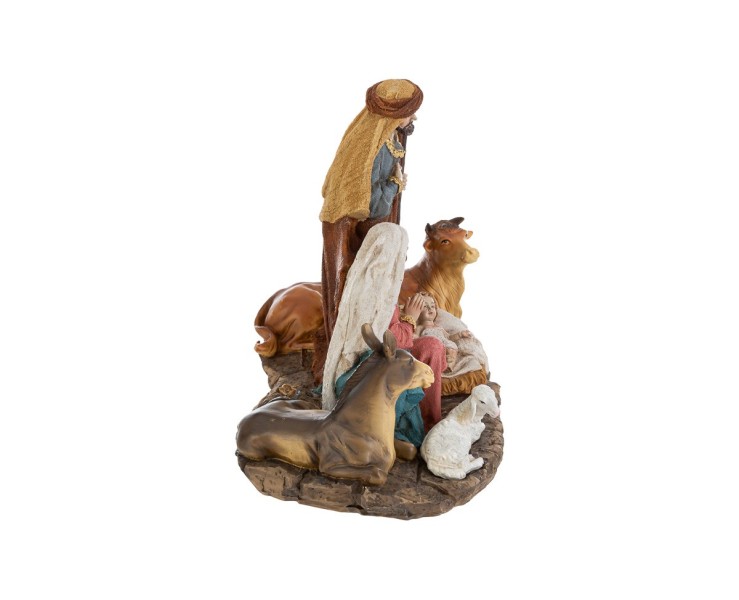 Scultura Natività Monoblocco in Resina con Animali 26x15,5x25,5 cm – Decorazione Natalizia Le Stelle su Bomboniere Dolci Emozioni