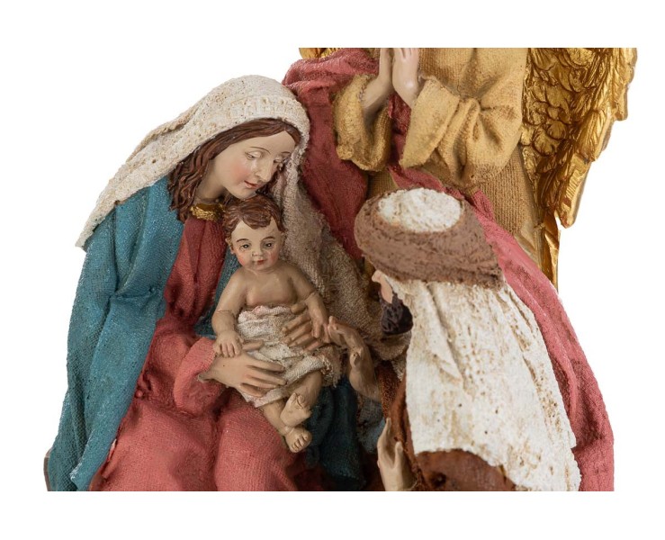 Scultura Natività Monoblocco con Angelo in Resina 15,5x10x20 cm – Decorazione Natalizia Le Stelle su Bomboniere Dolci Emozioni