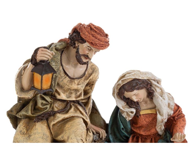 Scultura Natività Monoblocco in Resina con Lanterna 17,5x12x19 cm – Decorazione Natalizia Le Stelle su Bomboniere Dolci Emozioni
