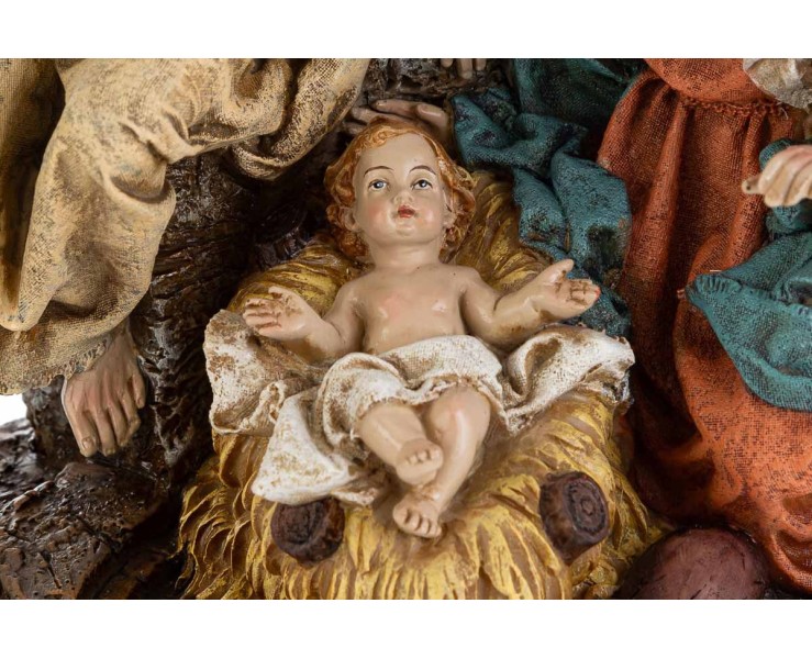 Scultura Natività Monoblocco in Resina con Lanterna 17,5x12x19 cm – Decorazione Natalizia Le Stelle su Bomboniere Dolci Emozioni