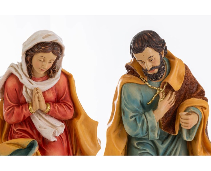 Set Presepe 8 Pezzi Natività Tradizionale in Resina h 25,5 cm – Decorazione Natalizia Le Stelle su Bomboniere Dolci Emozioni