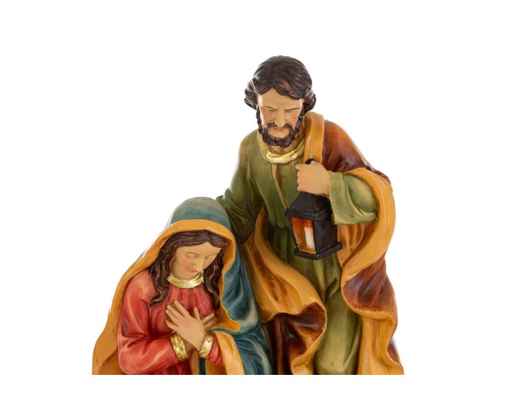 Scultura Natività Monoblocco in Resina con Lanterna 16,5x14x25,5 cm – Decorazione Natalizia Le Stelle su Bomboniere Dolci Emozioni