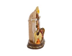 Scultura Natività Monoblocco in Resina con Luce LED e Angeli 17,5x9x26,5 cm – Decorazione Natalizia Le Stelle su Bomboniere Dolci Emozioni
