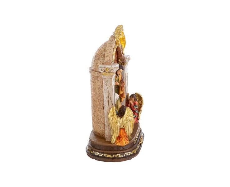 Scultura Natività Monoblocco in Resina con Luce LED e Angeli 17,5x9x26,5 cm – Decorazione Natalizia Le Stelle su Bomboniere Dolci Emozioni