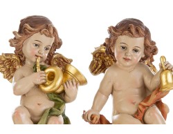 Statuine Angeli Musicanti in Resina 10x10x21 cm – Decorazione Natalizia Le Stelle su Bomboniere Dolci Emozioni
