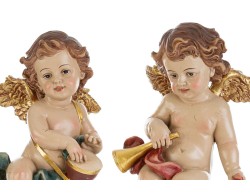 Statuine Angeli Musicanti in Resina 10x10x21 cm – Decorazione Natalizia Le Stelle su Bomboniere Dolci Emozioni