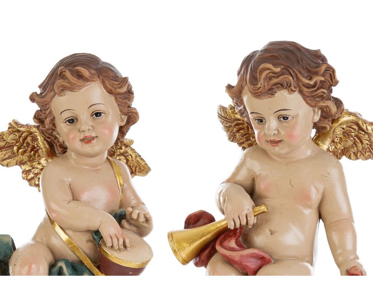 Statuine Angeli Musicanti in Resina 10x10x21 cm – Decorazione Natalizia Le Stelle su Bomboniere Dolci Emozioni