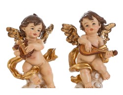 Statuine Angeli Musicanti in Resina 5x5x9,5 cm 4 Soggetti Assortiti – Decorazione Natalizia Le Stelle su Bomboniere Dolci Emozioni