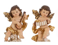 Statuine Angeli Musicanti in Resina 5x5x9,5 cm 4 Soggetti Assortiti – Decorazione Natalizia Le Stelle su Bomboniere Dolci Emozioni
