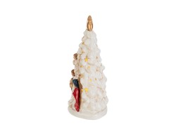Albero Presepe in Porcellana Bianca con Luce LED 15x10,5x24 cm – Decorazione Natalizia Le Stelle su Bomboniere Dolci Emozioni