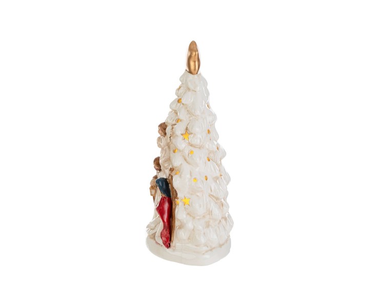 Albero Presepe in Porcellana Bianca con Luce LED 15x10,5x24 cm – Decorazione Natalizia Le Stelle su Bomboniere Dolci Emozioni