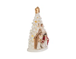 Albero Presepe in Porcellana Bianca con Luce LED 15x10,5x24 cm – Decorazione Natalizia Le Stelle su Bomboniere Dolci Emozioni