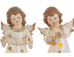 Angelo Natalizio in Porcellana con Luce LED 10x10x18 cm  4 varianti assortite – Decorazione Natalizia Le Stelle su Bomboniere Dolci Emozioni