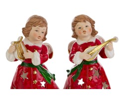 Angelo Natalizio in Porcellana Rossa con LED  4 varianti assortite – Decorazione Natalizia Le Stelle su Bomboniere Dolci Emozioni
