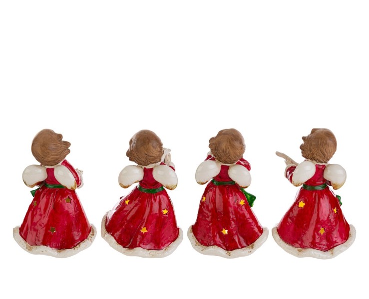 Angelo Portacandele Natalizio in Porcellana Rossa 10x9x15 cm – Decorazione Natalizia Le Stelle su Bomboniere Dolci Emozioni