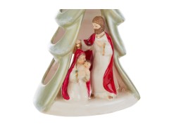 Portacandela Sacra Famiglia Albero Natalizio con Stella Dorata – Decorazione Natalizia Le Stelle su Bomboniere Dolci Emozioni
