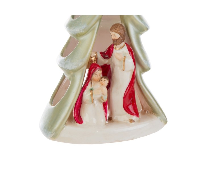Portacandela Sacra Famiglia Albero Natalizio con Stella Dorata – Decorazione Natalizia Le Stelle su Bomboniere Dolci Emozioni