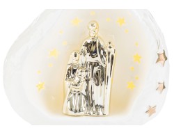 Sacra Famiglia in Porcellana con Luce LED 17x10,5x14,5 cm – Decorazione Natalizia Le Stelle su Bomboniere Dolci Emozioni