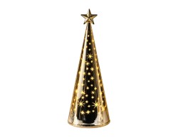 Abete LED rotante Mascagni Casa in vetro oro 10 x 31,5 cm