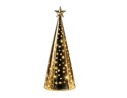 Abete LED rotante Mascagni Casa in vetro oro 12 x 33 cm