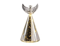 Angelo LED Mascagni Casa in vetro argento altezza 16 cm