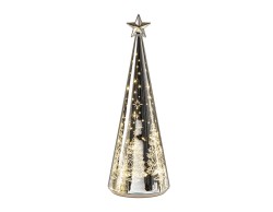 Abete LED rotante Mascagni Casa in vetro argento 10 x 31,5 cm