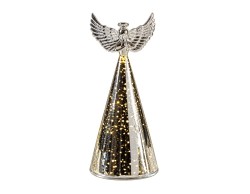 Angelo LED Mascagni Casa in vetro argento altezza 21,5 cm