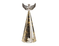 Angelo LED Mascagni Casa in vetro argento altezza 26,5 cm