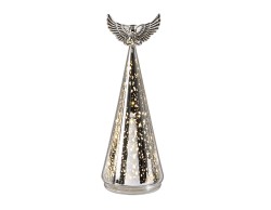 Angelo LED rotante Mascagni Casa in vetro argento 9,5 x 29 cm